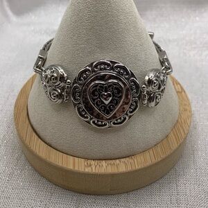 💗HEART FILIGREE TOGGLE Snap Button Bracelet - 18mm/20mm - Ginger Snaps & Co.